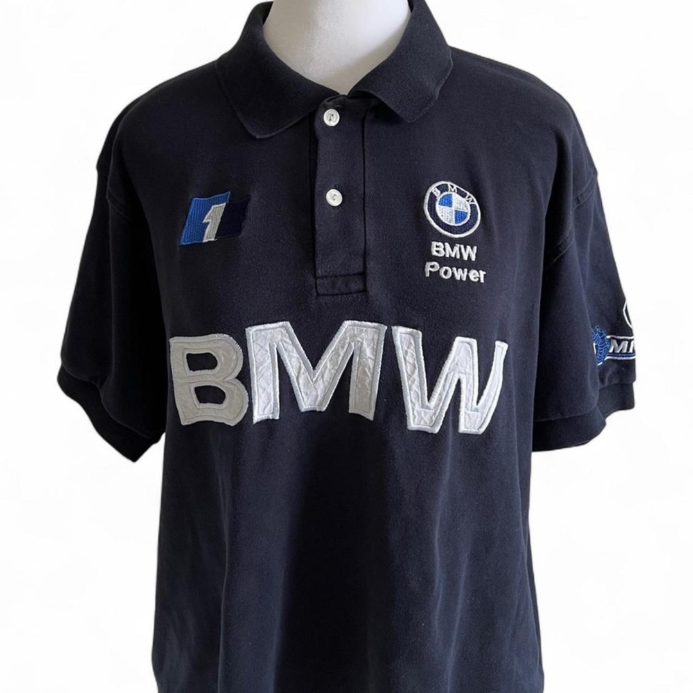 BMW Navy Polo with Embroidered Logos